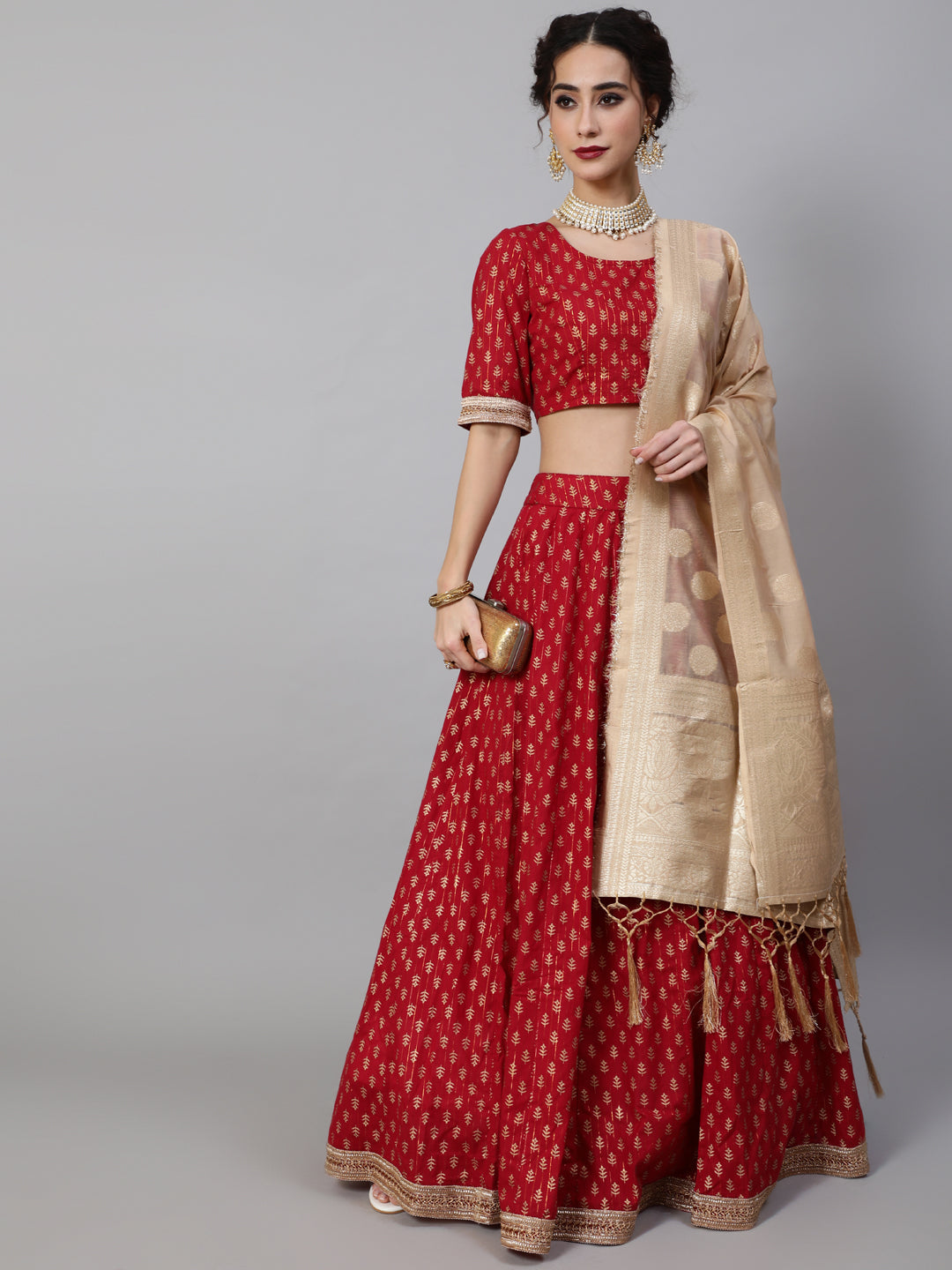 Women RC Brand Orignal Banarasi Brocade Lehenga Blouse With Dupatta