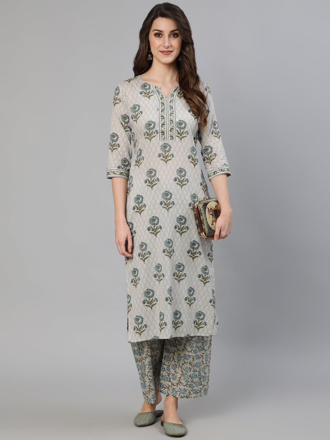 Buy Cream High Low Cotton Kurti With One Side Resham Embroidery KALKI  Fashion India