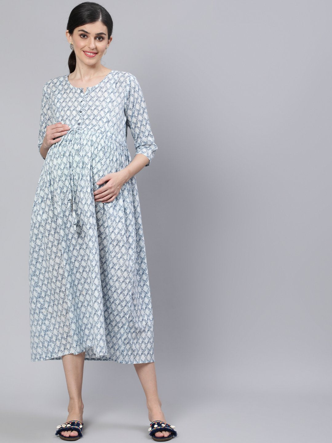 Stylish Sleeves Summer Maternity Dress
